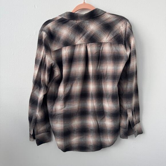 Rails Milo Latte Black Shadow Plaid Button Down Shirt - Picture 6 of 10